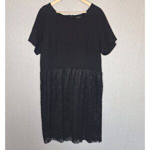 NWT Lane Bryant Lace Skirt Flattering Black Dress Size 22/24 Preppy Formal Old M